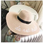 Embroidery Straw Cap - Light Pink