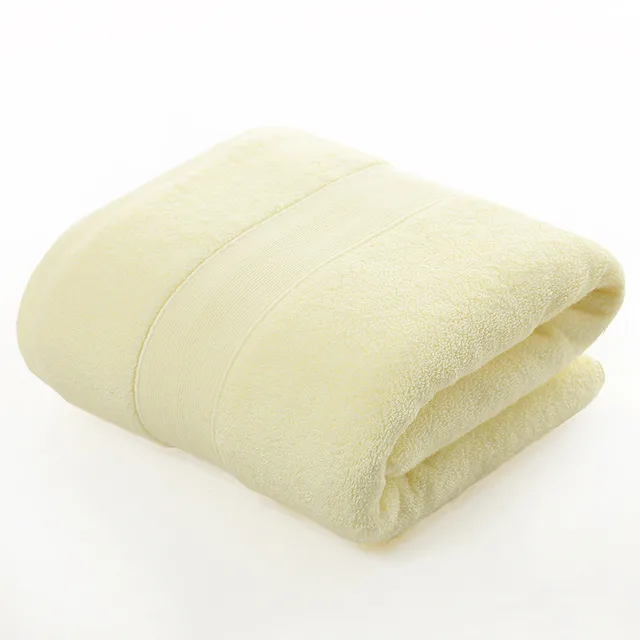 Cotton thickened plain colored bath towel - Beige