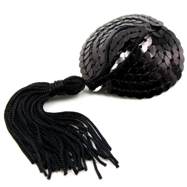 Invisible Bra And Sequined Nipple Patch Heart To Heart Black - Shop at LoveMi