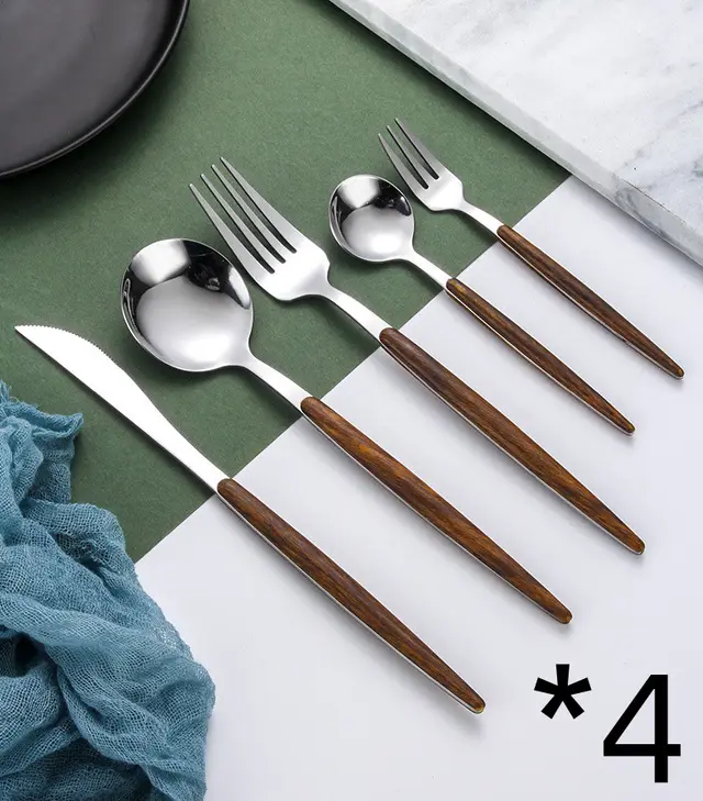 Stainless steel cutlery - 4Pcs Silver Set