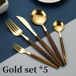 Stainless steel cutlery - Gold 5Sets