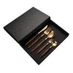 Stainless steel cutlery - Golden 5Piece Set And Box
