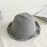 Pure color casual knit hat - Light Grey