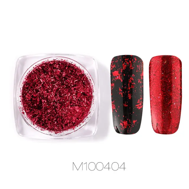 Gold and silver electroplated metal nail powder Red - Shop at LoveMi