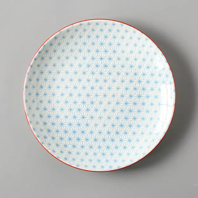 Creative Japanese ceramic plate large flat plate - Blue Star