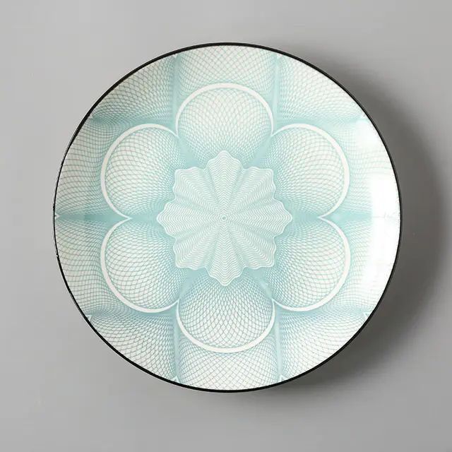 Creative Japanese ceramic plate large flat plate - Shallow Hexahedral