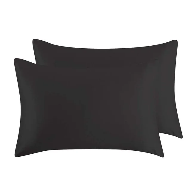 Silk Satin Zipper Pillowcase - Black