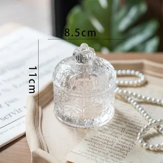 French Light Luxury Multicolor Glass Storage Jar - Crown