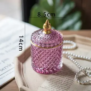 French Light Luxury Multicolor Glass Storage Jar - Light Purple