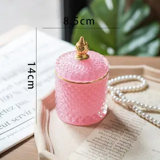 French Light Luxury Multicolor Glass Storage Jar - Pink