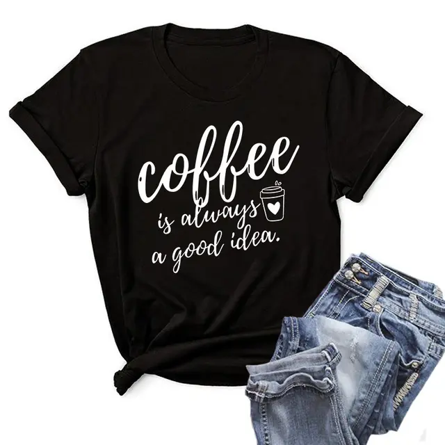 Creative Letter Printing Round Neck Cotton Short Sleeves Black - Shop at LoveMi