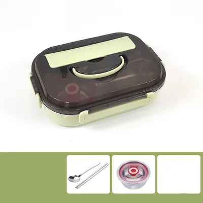 Elementary School Lunch Box With lid Separated Insulated Lunch Box Green - Shop at LoveMi