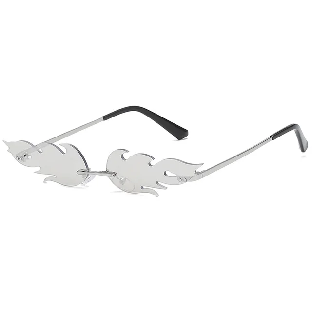 Men's And Women's Metal Frameless Sunglasses Silver - Shop at LoveMi
