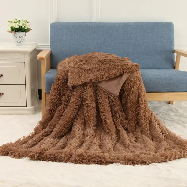 Plush Blanket Double-layer Blanket Multifunctional - Khaki