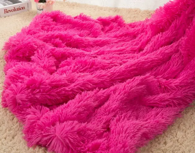 Plush Blanket Double-layer Blanket Multifunctional - Rose Red