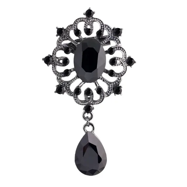 Brooch full of leaves - Black