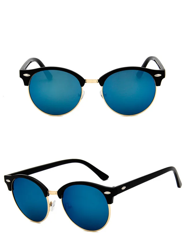 Mi Nail Retro Fashionable Eye Protection Sunglasses - Blue Mercury