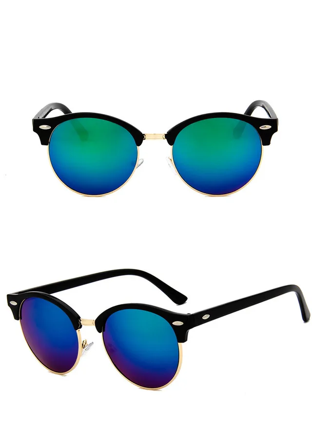 Mi Nail Retro Fashionable Eye Protection Sunglasses - Green Mercury