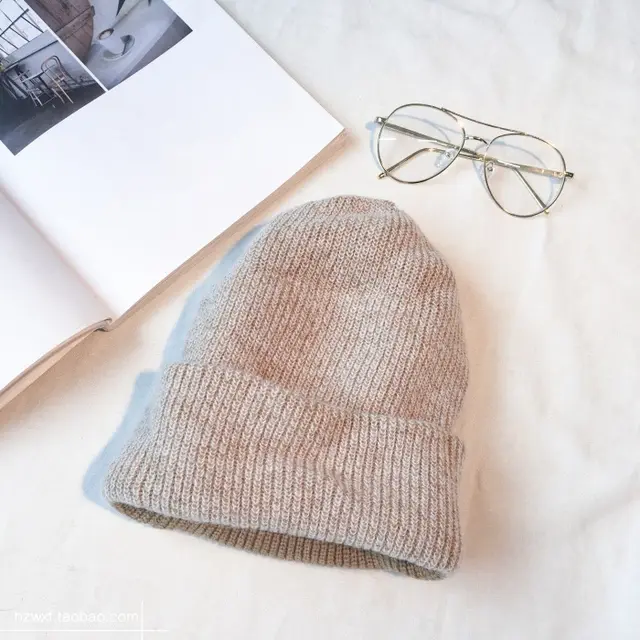 Autumn Winter Rabbit Hair Winter Skullies Hat Light Pink - Shop at LoveMi