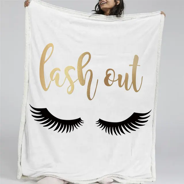 Eye Blanket Digital Printing Thick Double Layer Air-conditioning Quilt Blanket - Gold
