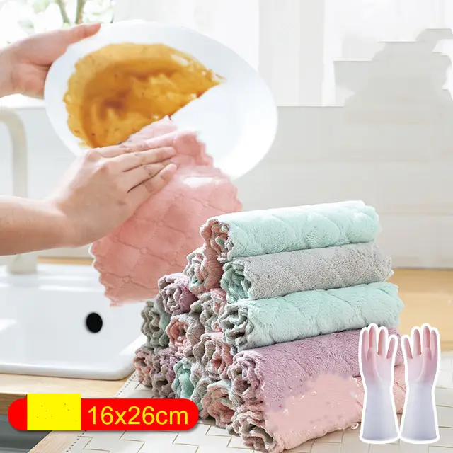 Dishcloth kitchen dishcloth Pack Of 10 With Gloves - Shop at LoveMi