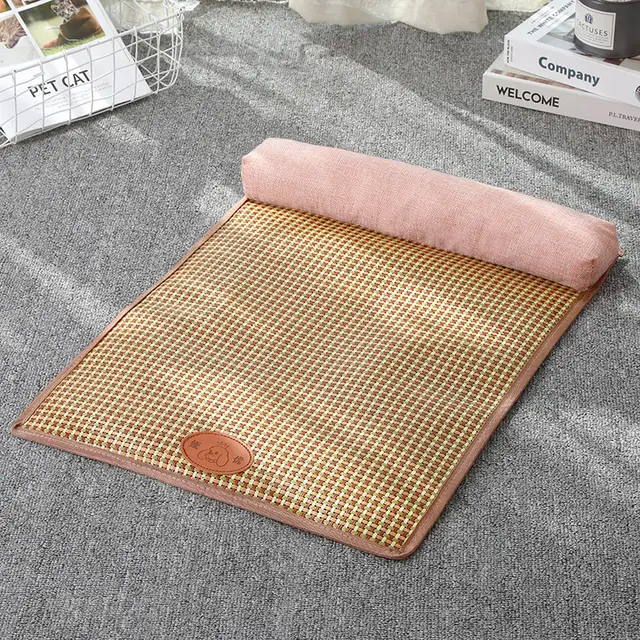 Summer pet mat sleeping mat Khaki Pink - Shop at LoveMi