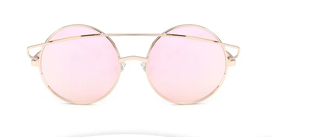 F078 impulse metal children's sunglasses fashion children's sunglasses real film reflective UV400 glasses - C1 Barbie Powder