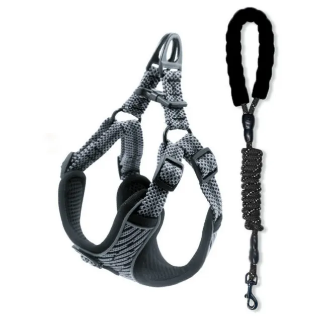 Pet chest strap explosion proof flush reflective vest Silver And Tow Rope - Shop at LoveMi