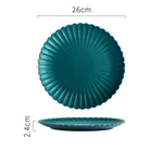 Creative Simple Solid-color Ceramic Plate Fruit Cake Plate Round Beef Steak Western Plate - Green