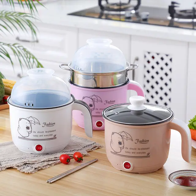 The multi-purpose electric heating pot - Pink Glass Cover