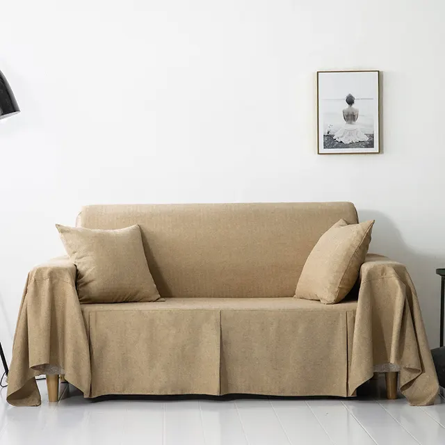 Simple solid color full cover thick sofa towel Titanium - Shop at LoveMi