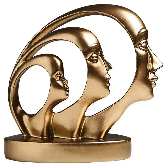Resin Statue Sculpture Artwork Morden Ornaments - Gold