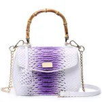 Snake print handbag - White