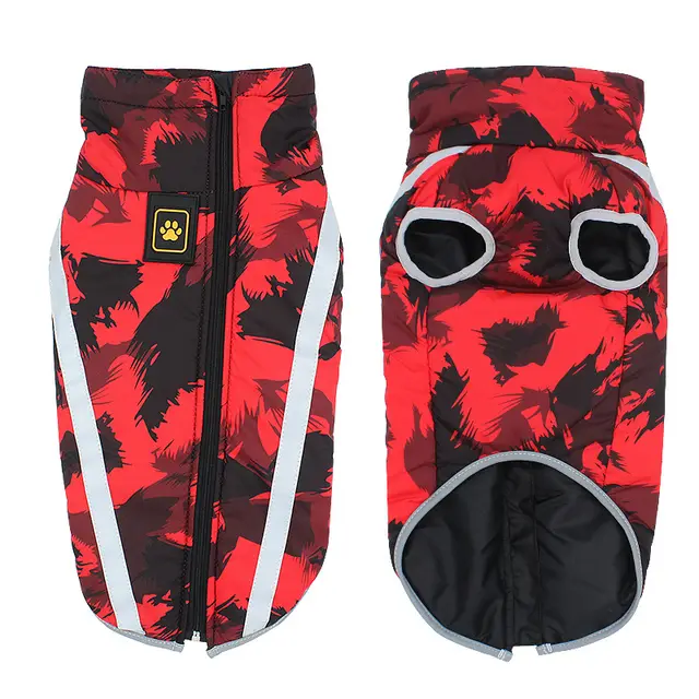 New dog clothes warm pet dog clothes - Red Graffiti