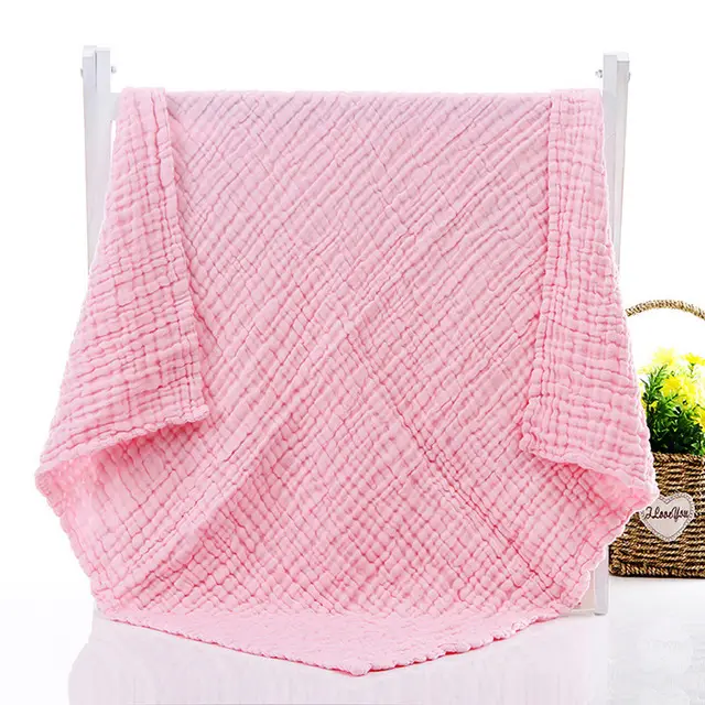 Plain gauze bath towel - Pink