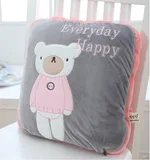 blanket cushion pillow - Gray Bear