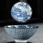 Blue and White Porcelain Tea Cup Ceramic Hat Cup