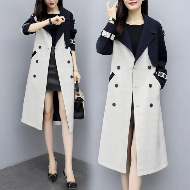 Over the knee long trench coat - Beige