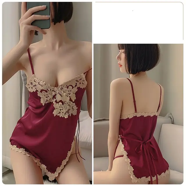 Sexy lingerie sexy pajamas uniform set - Red