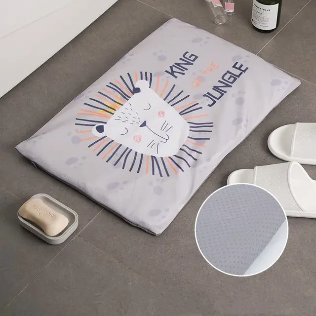 Diatomite soft foot pad absorbent quick drying antiskid bathroom mat - Grey