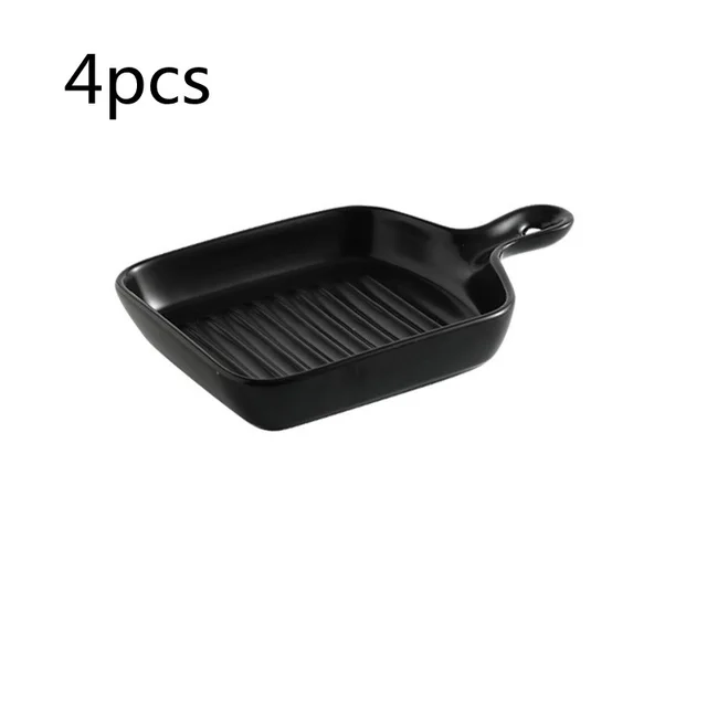 Handle ceramic plate - Black4Pcs