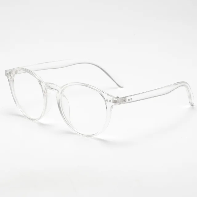 Double nail round frame anti-blue glasses frame - Transparent