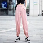 Wide leg pants with high waistline - Pink