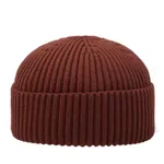 Retro Solid Color Adult Melon Hat - Caramel Color