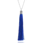 Colorful ethnic style necklace - Silver Sapphire