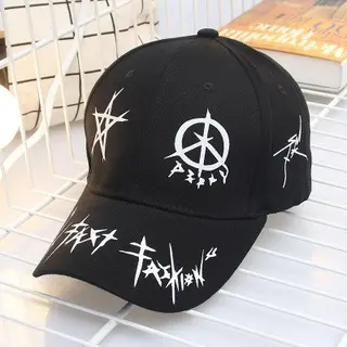 Custom Graffiti Snapback Baseball Caps Black And White Patchwork Men Women Hip Hop Fashion Casual Hat - Black
