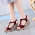 Fish mouth high heel sandals - Wine