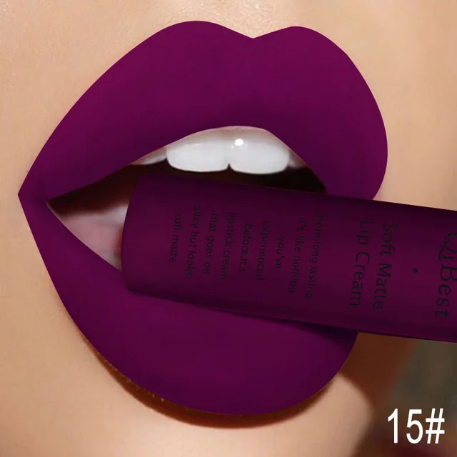 Qibest makeup brand matte lipstick - 15Color