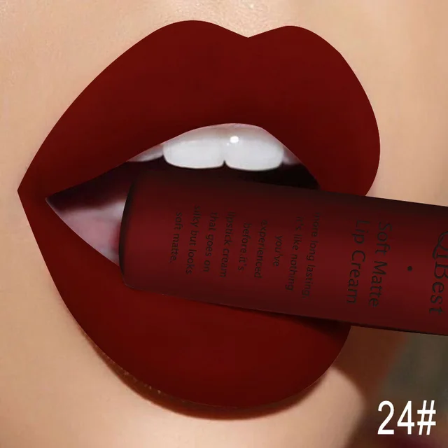 Qibest makeup brand matte lipstick - 24Color