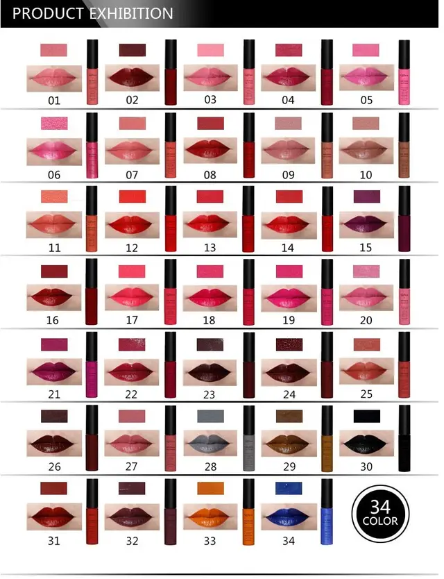 Qibest makeup brand matte lipstick - 4Color